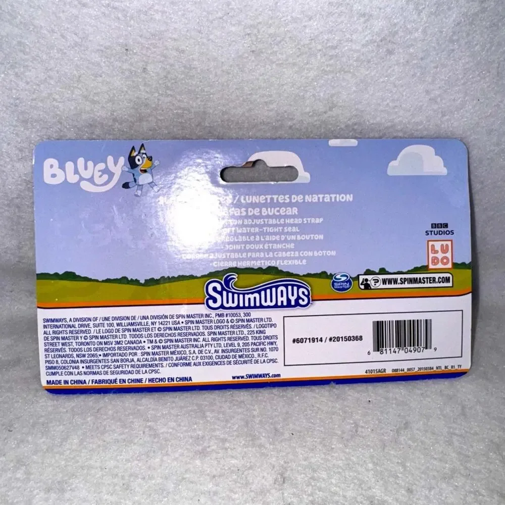 New Sealed Bluey Swimways Child’s Swim Goggles Swimming ages 3+
